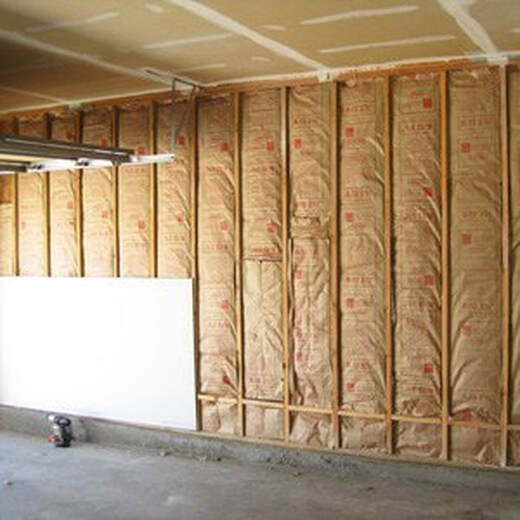 Garage being finished with insulation