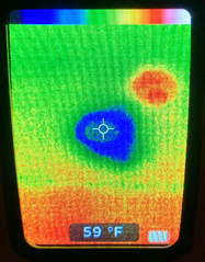 Infrared showing light whole cold spot