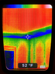 Infrared showing cold section needing insulation